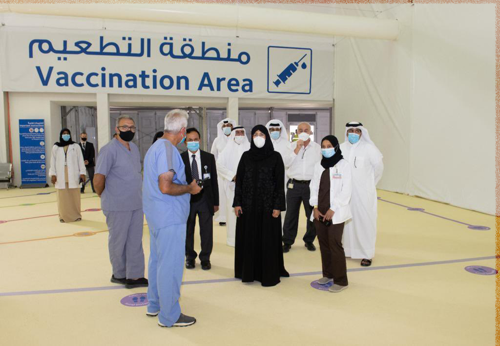بالصور.. قطر تفتتح أحد أكبر مراكز التطعيم ضد كورونا بالعالم