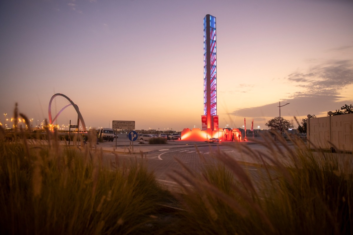 شركة أوريدو للاتصالات تدشّن أول برج موزايك مضاء بالألوان في قطر
