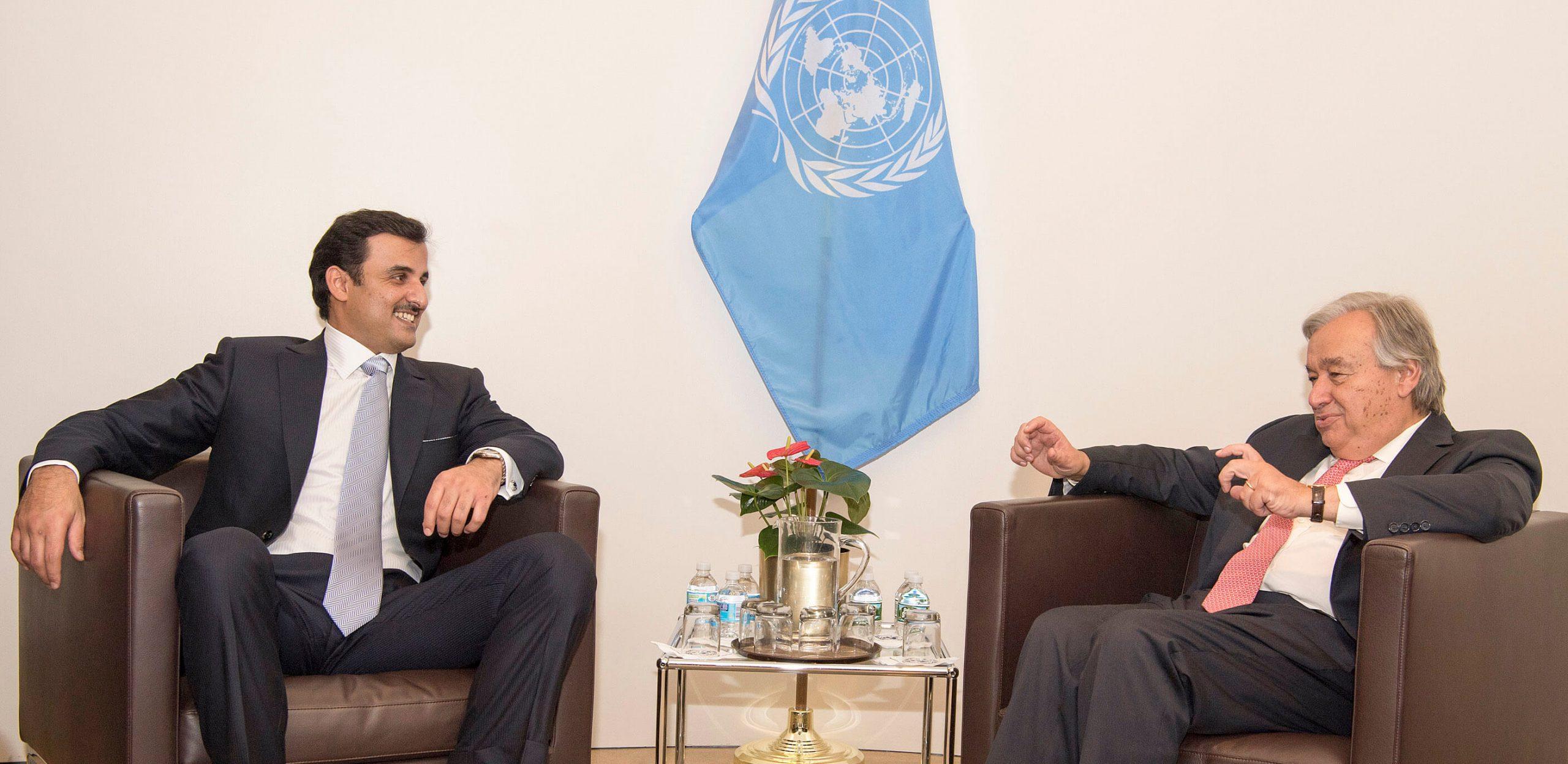 أمين عام الأمم المتحدة يشكر الشيخ تميم بن حمد لوقوفه بجانب فلسطين