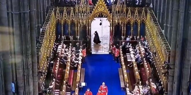 "شبح الموت".. "ضيف مرعب" يظهر في مراسم تتويج تشارلز الثالث (فيديو)
