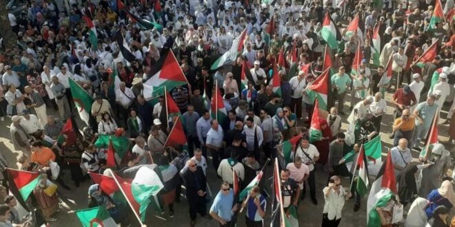 مظاهرات حاشدة بالجزائر تنديداً بمجازر إسرائيل في غزة
