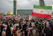 أنصار سعيد جليلي، المرشح للانتخابات الرئاسية في 28 يونيو/ حزيران، يرددون شعارات في اجتماع حملته في طهران، إيران، الاثنين 24 يونيو/ حزيران 2024.
