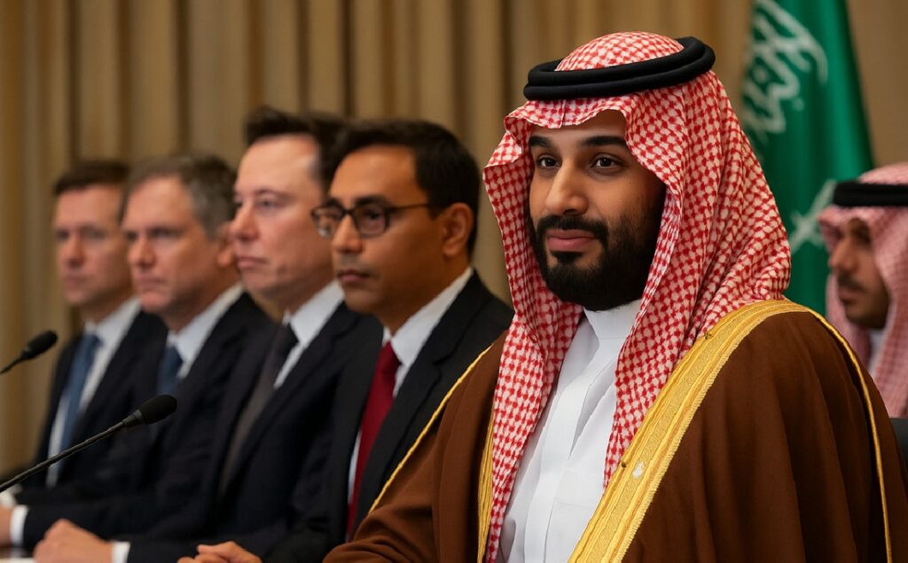 MBS and Elon Musk in Trump's Middle East Visit